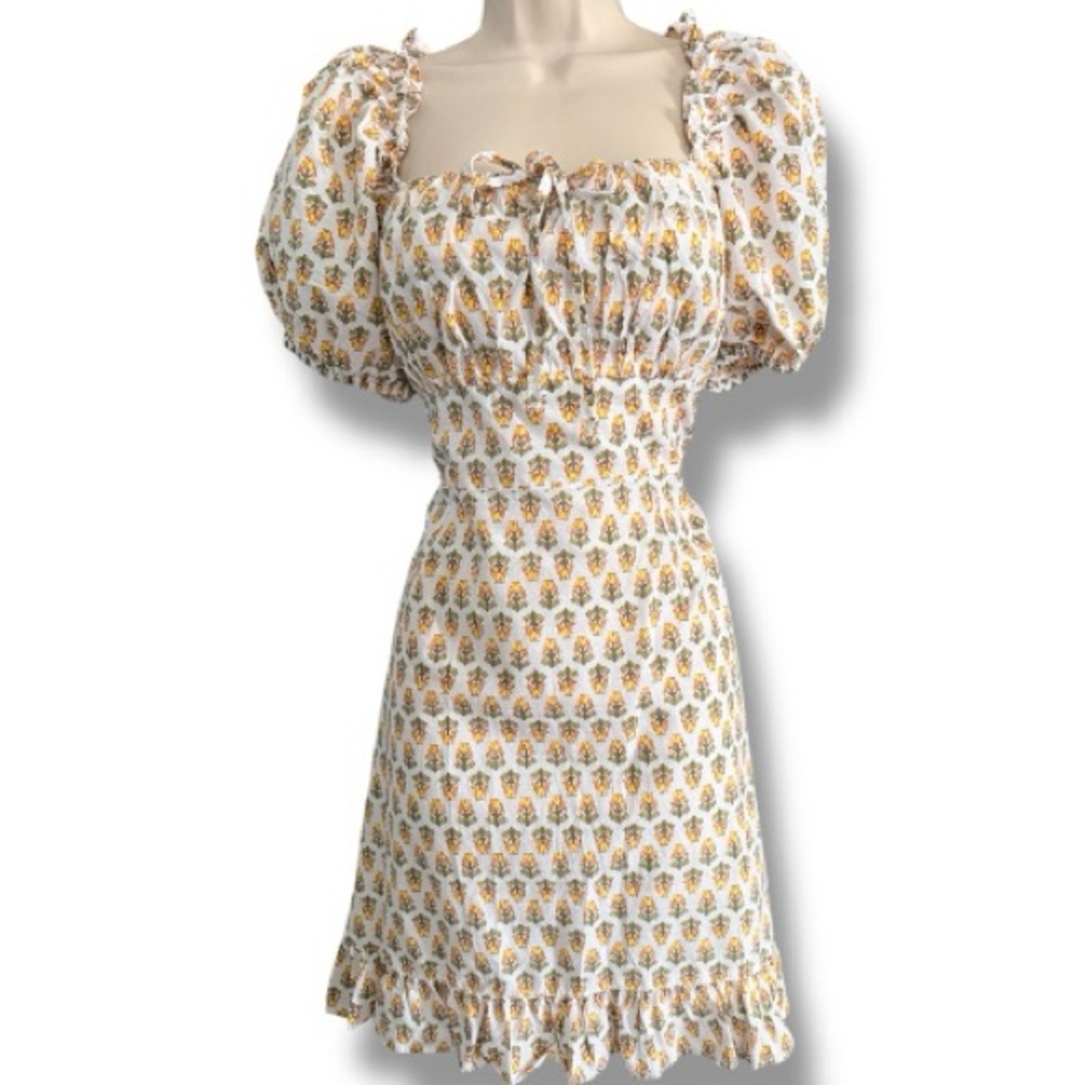 Dizzy Lizzy Floral Milkmaid Smocked Back Dress Size XL